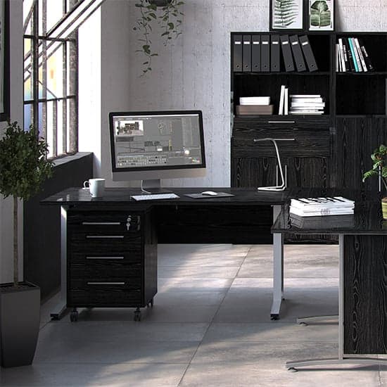 Prax Mobile Office Pedestal In Black With 4 Drawers_7