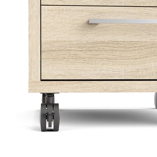 Prax Mobile Office Pedestal In Oak With 4 Drawers_6