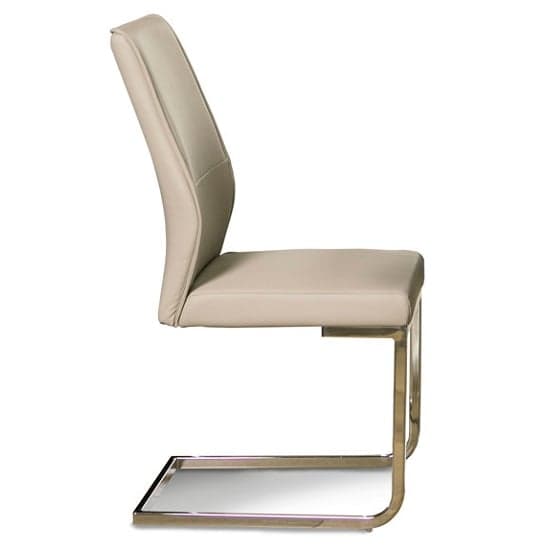 Prestina Dining Chair In Taupe Faux Leather In A Pair_2