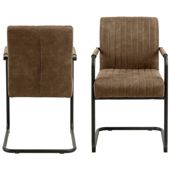Preston Light Brown Fabric Dining Chairs In Pair_2