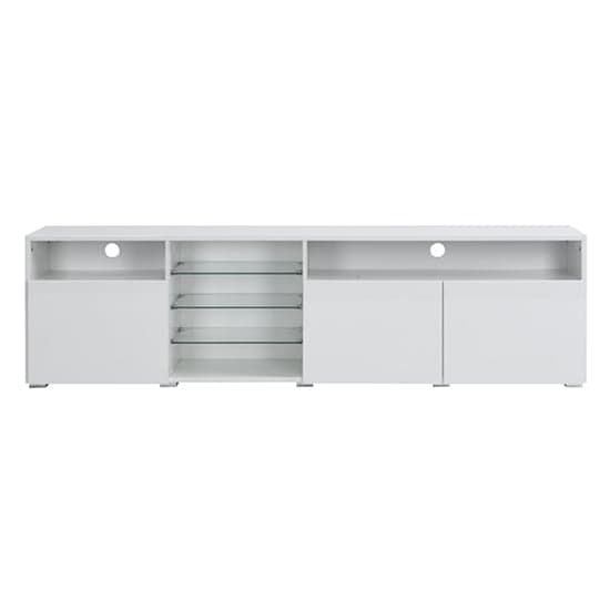 Prieto High Gloss TV Stand Sideboard In White With LED Lights_13