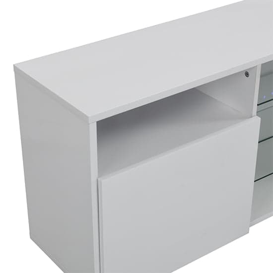 Prieto High Gloss TV Stand Sideboard In White With LED Lights_4