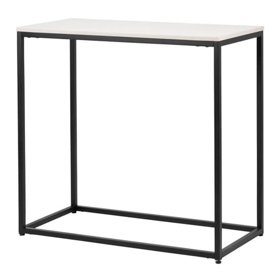 Primm Wooden Console Table In Summer Grey With Matte Black Frame_2