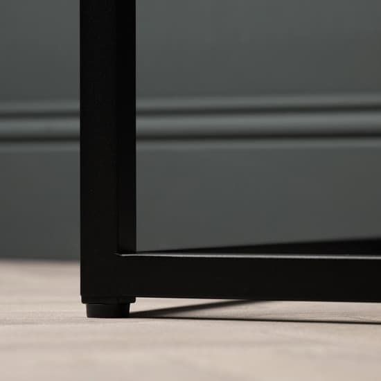 Primm Wooden End Table In Summer Grey With Matte Black Frame_4