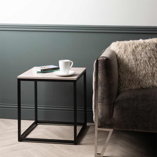 Primm Wooden End Table In Summer Grey With Matte Black Frame_6