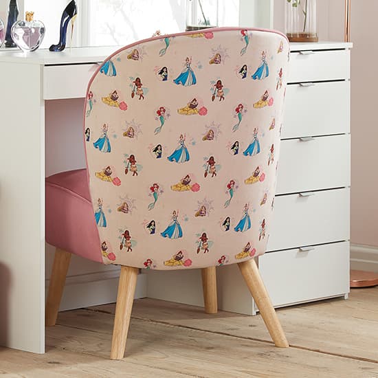 Princess Childrens Fabric Accent Chair In Pink_2
