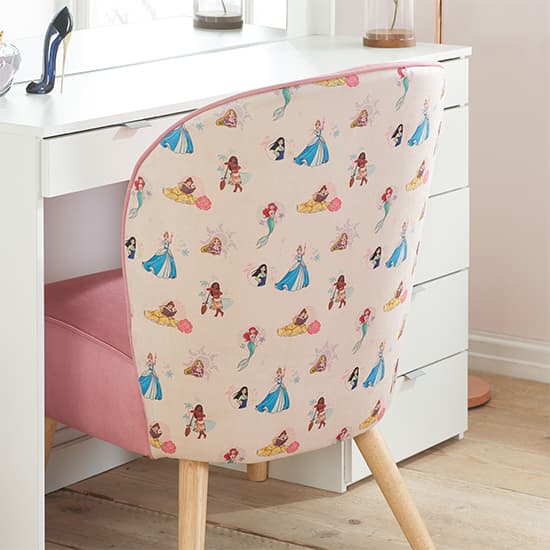 Princess Childrens Fabric Accent Chair In Pink_3