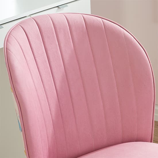 Princess Childrens Fabric Accent Chair In Pink_4