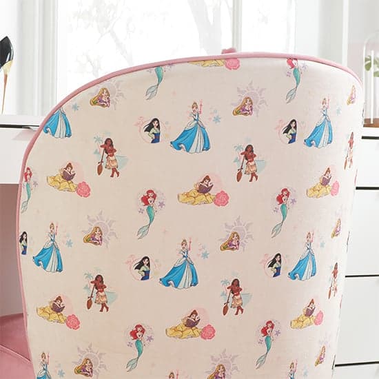 Princess Childrens Fabric Accent Chair In Pink_5