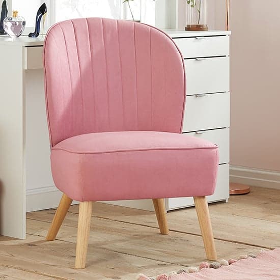 Princess Childrens Fabric Accent Chair In Pink_1