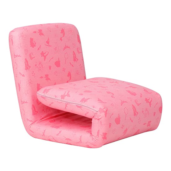 Princess Childrens Fabric Fold Out Bed Chair In Pink_5