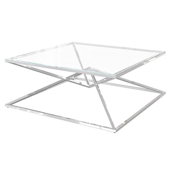 Penrith Glass Coffee Table With Polished Stainless Steel Base_2