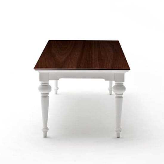 Provik Wooden Dining Table In White Distress And Deep Brown_2