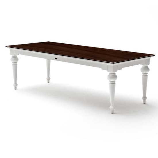 Provik Wooden Dining Table In White Distress And Deep Brown_1