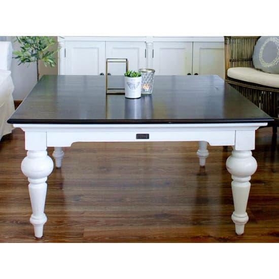 Provik Square Coffee Table In White Distress And Deep Brown_2