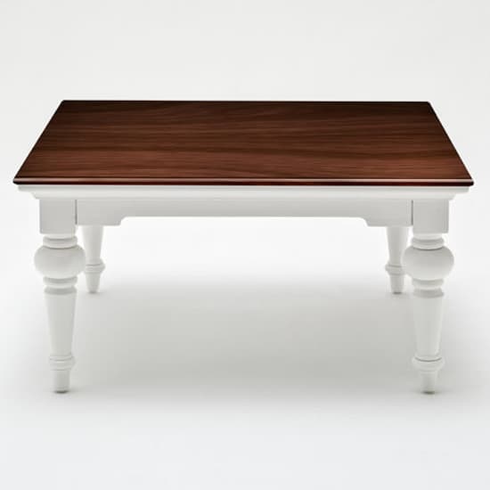 Provik Square Coffee Table In White Distress And Deep Brown_5