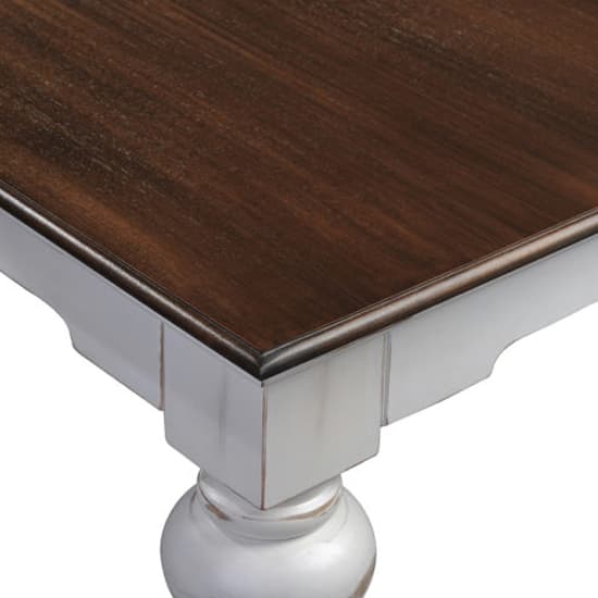 Provik Square Coffee Table In White Distress And Deep Brown_6