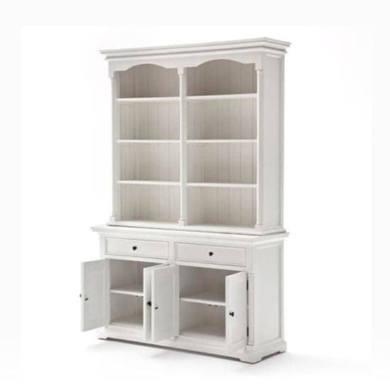 Proviko Wooden Bookshelf Hutch Cabinet In Classic White_5