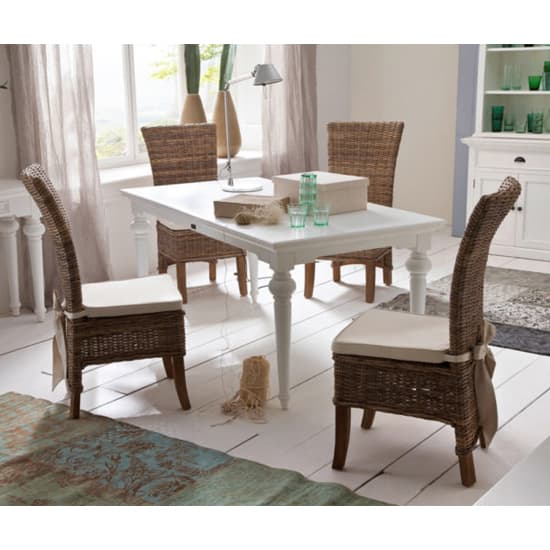 Proviko Wooden Dining Table In Classic White_3