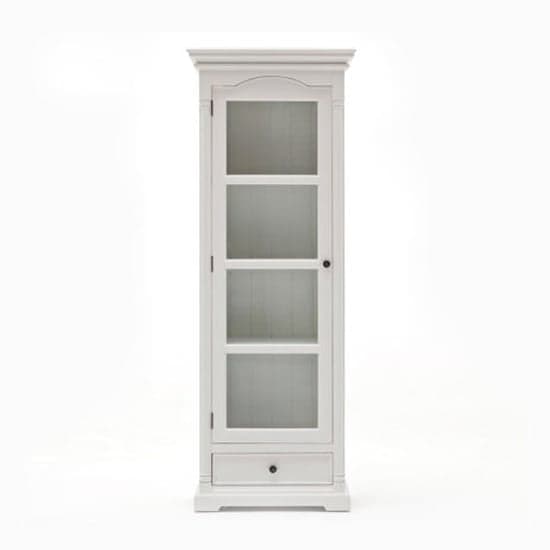 Proviko Glass Door Wooden Display Cabinet In Classic White_2