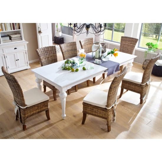 Proviko Large Wooden Dining Table In Classic White_4