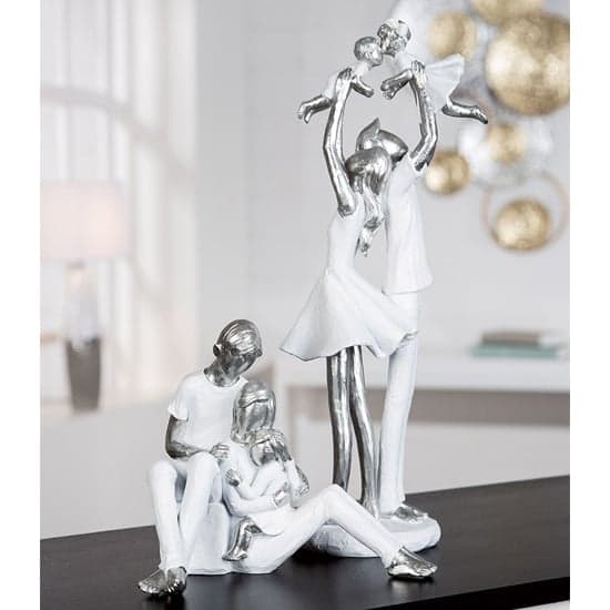 Provo Polyresin Elternfreude Sculpture In White And Silver_2