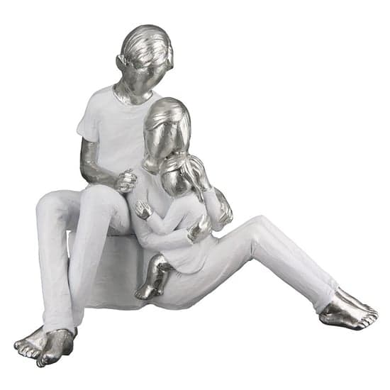 Provo Polyresin Elternfreude Sculpture In White And Silver_1