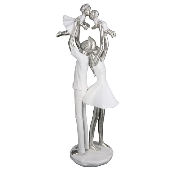 Provo Polyresin Familienzeit Sculpture In White And Silver_2