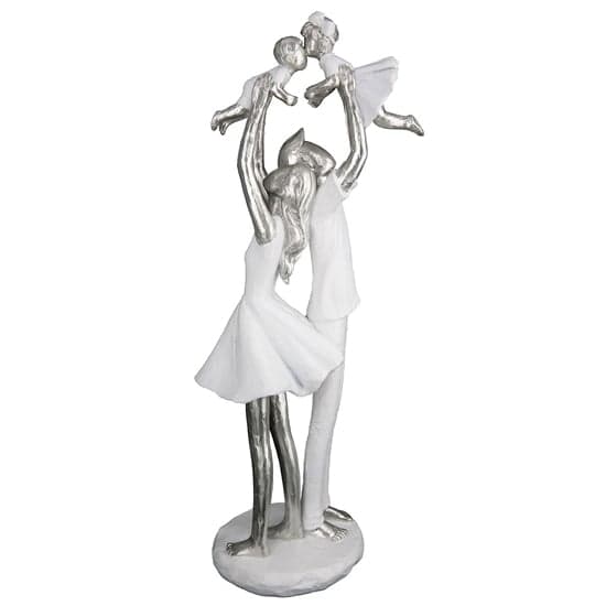 Provo Polyresin Familienzeit Sculpture In White And Silver_1