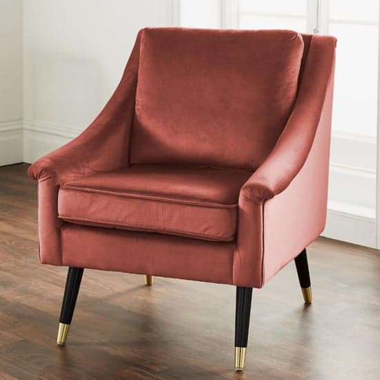 Provo Upholstered Velvet Armchair In Rose_1