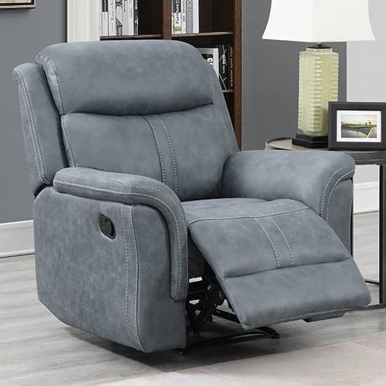 Proxima Manual Fabric Recliner 1 Seater Sofa In Slate Grey_1