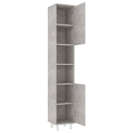 Pueblo Bathroom Storage Cabinet With 2 Doors In Concrete Effect_3