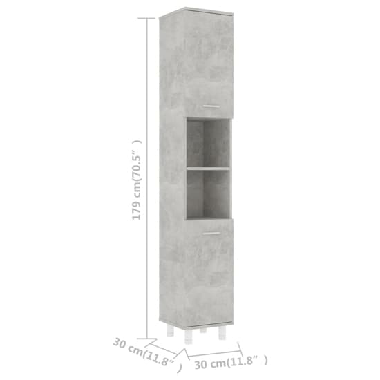 Pueblo Bathroom Storage Cabinet With 2 Doors In Concrete Effect_4