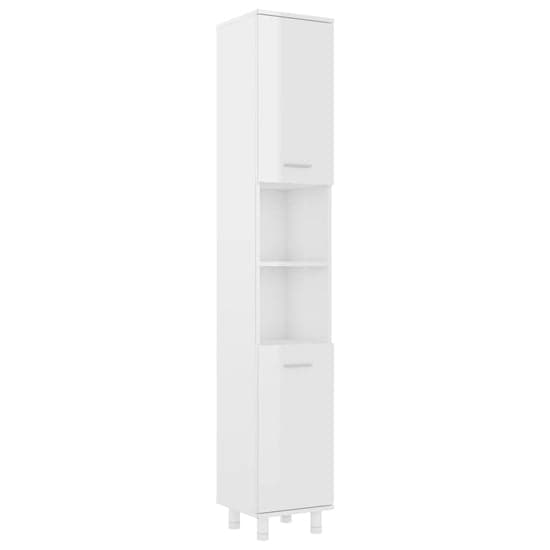 Pueblo Gloss Bathroom Storage Cabinet With 2 Doors In White_2