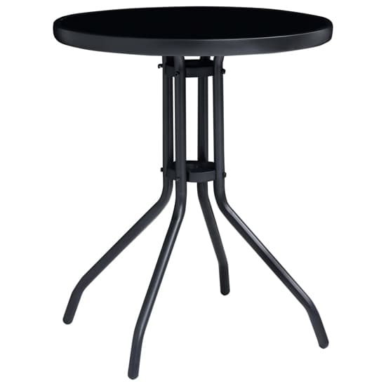 Pula Glass And Steel 3 Piece Bistro Set In Black And Anthracite_2