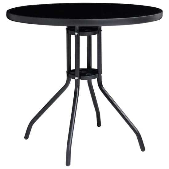 Pula Glass And Steel 5 Piece Bistro Set In Black And Anthracite_2