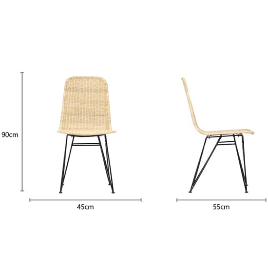 Puqi Natural Rattan Dining Chairs In Pair_3