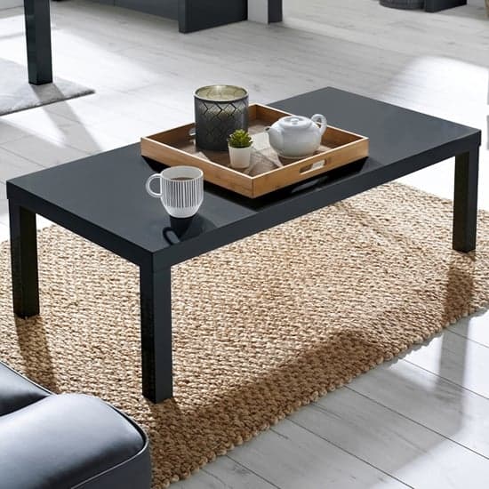 Purer High Gloss Coffee Table In Charcoal