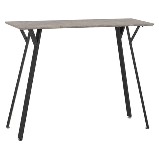 Qinson Wooden Bar Table In Concrete Effect 2 Grey Bar Chairs_4