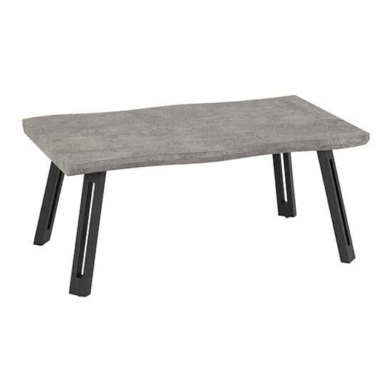 Qinson Wooden Wave Edge Coffee Table In Concrete Effect_1