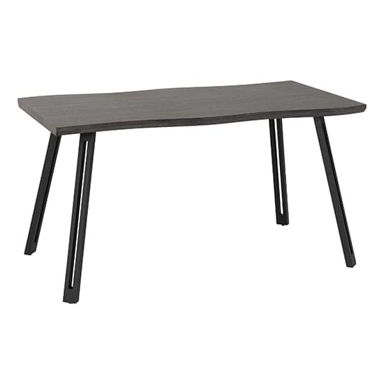 Qinson Wooden Wave Edge Dining Table In Black Wood Grain