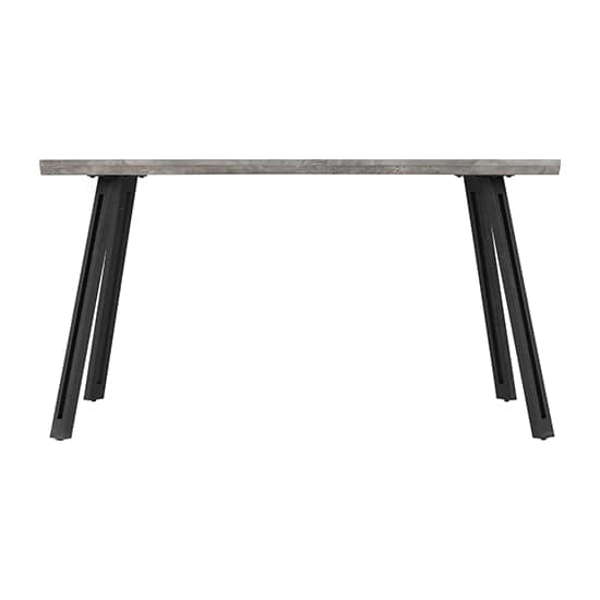 Qinson Wooden Wave Edge Dining Table In Concrete Effect_2