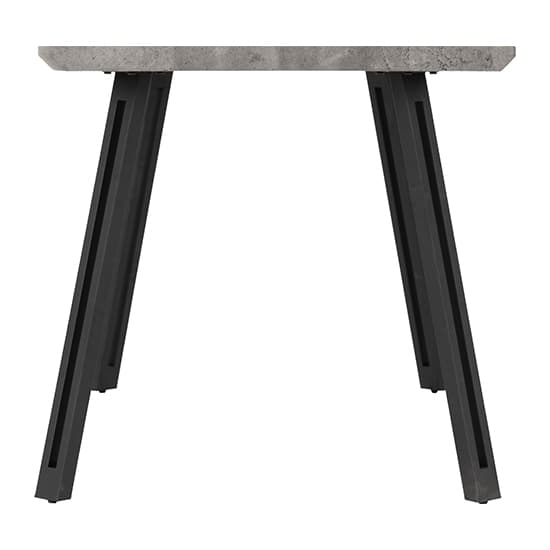 Qinson Wooden Wave Edge Dining Table In Concrete Effect_4