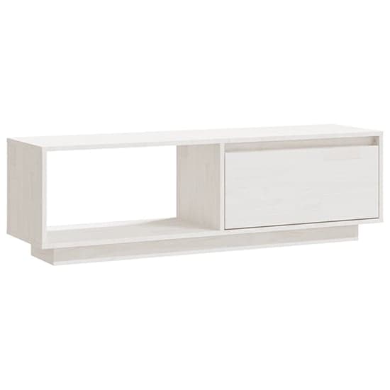 Quana Pinewood TV Stand With 1 Door 1 Shelf In White_2