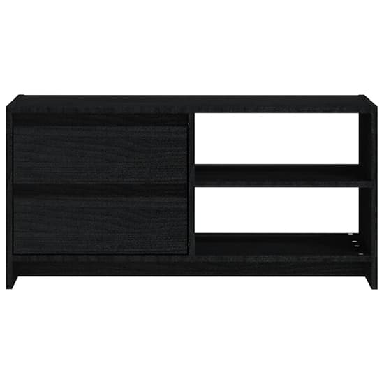 Quana Pinewood TV Stand With 2 Doors 1 Shelf In Black_4