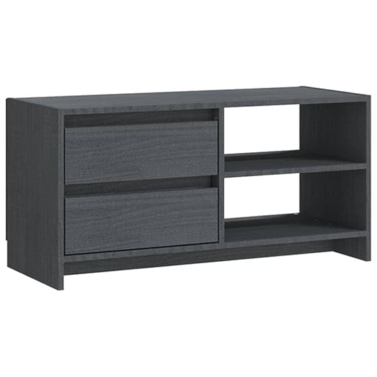 Quana Pinewood TV Stand With 2 Doors 1 Shelf In Grey_3