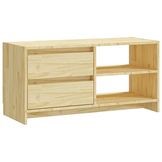 Quana Pinewood TV Stand With 2 Doors 1 Shelf In Natural_3