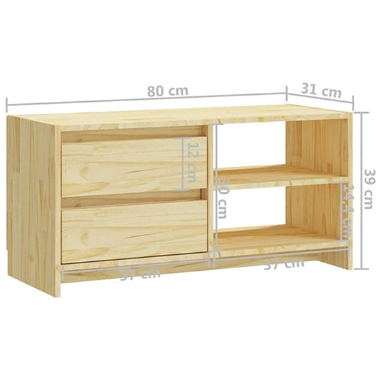 Quana Pinewood TV Stand With 2 Doors 1 Shelf In Natural_7