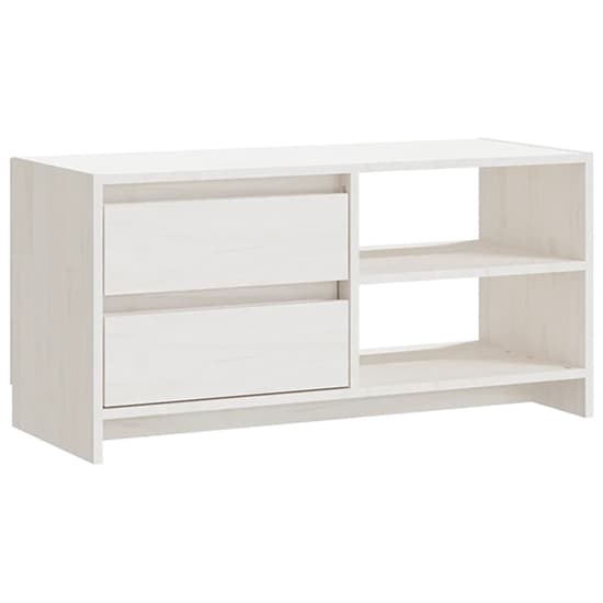 Quana Pinewood TV Stand With 2 Doors 1 Shelf In White_3