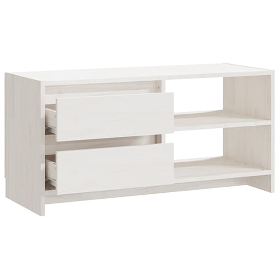 Quana Pinewood TV Stand With 2 Doors 1 Shelf In White_5
